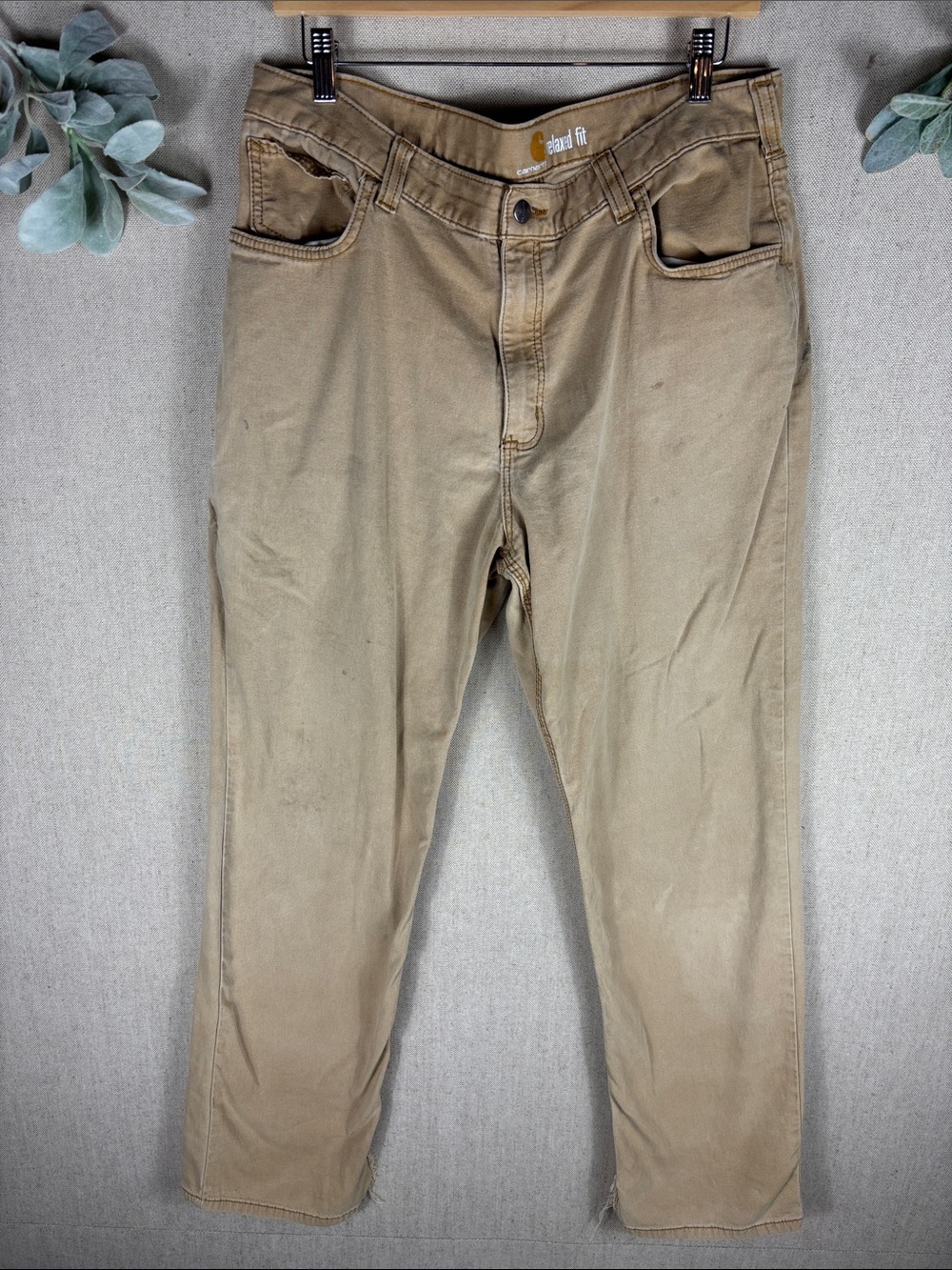 Carhartt >  Tan Straight-Leg Work Pants 36x34